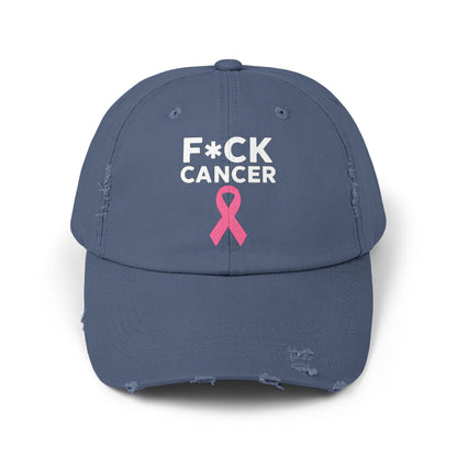 Unisex Distressed “F*ck Cancer” Cap