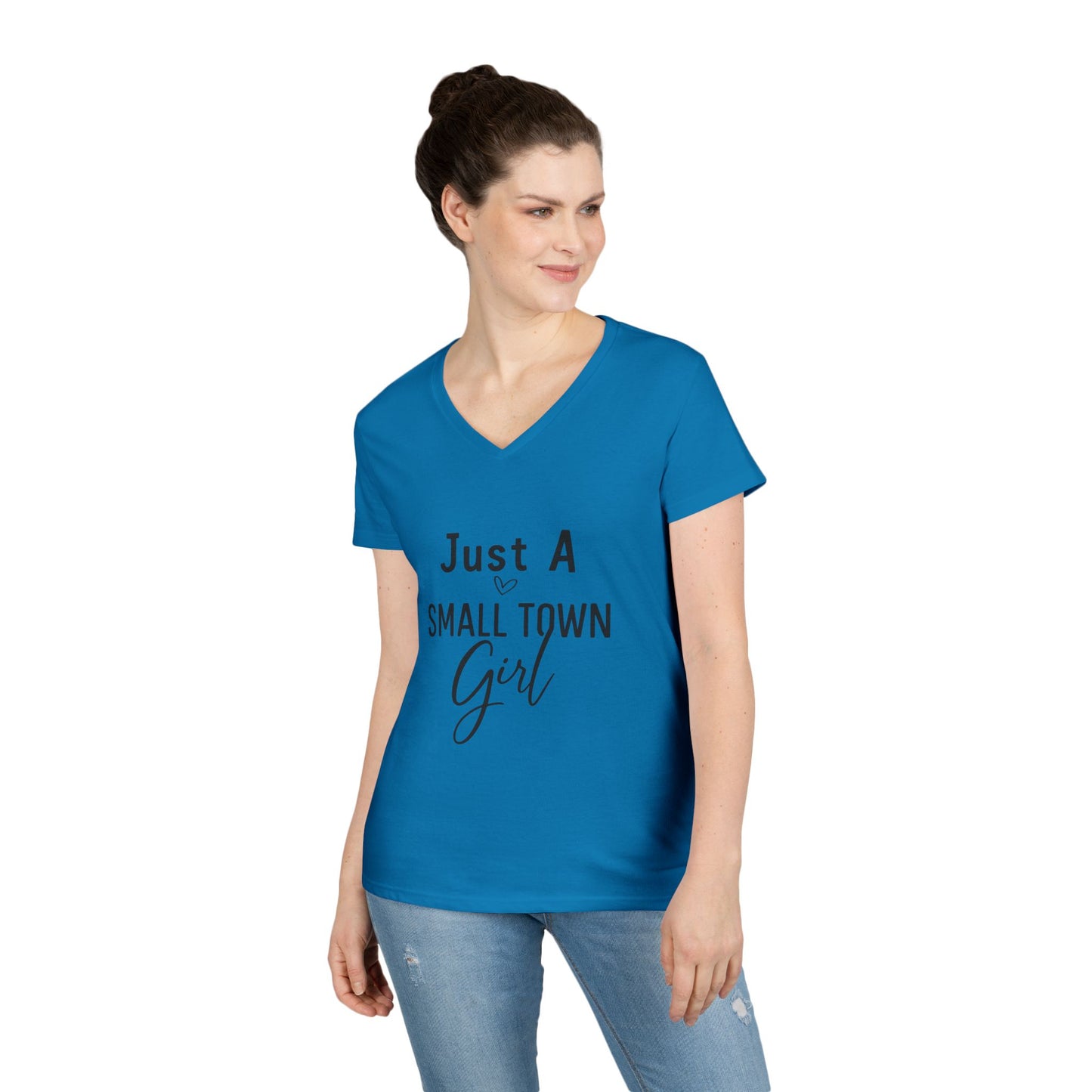 Just a Small Town Girl | V-Neck T-Shirt Rooted in charm. Ready for anything. 🌾