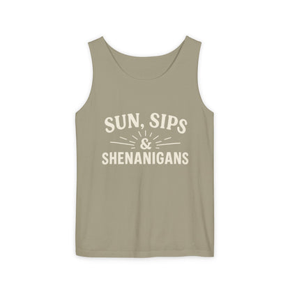 Sun, Sips & Shenanigans Tank Top, Summer Apparel, Casual Wear, Beach Day Outfit