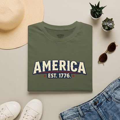 America EST. 1776 T-Shirt — Vintage Patriotic USA Tee