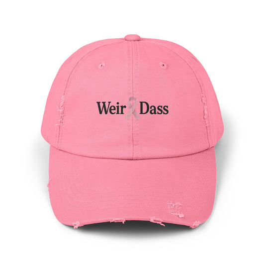 Unisex Pink Distressed Cap
