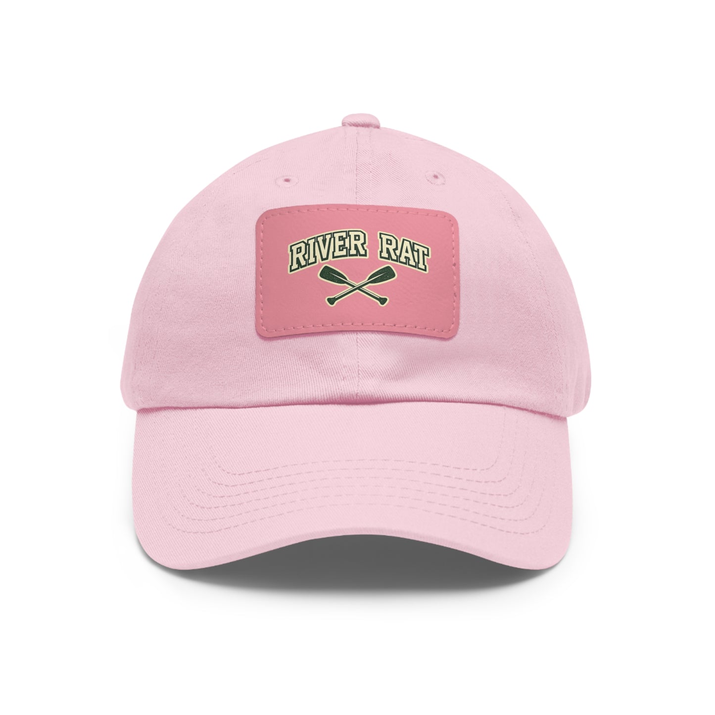 River Rat Leather Patch Hat — Fishing & River Life Cap