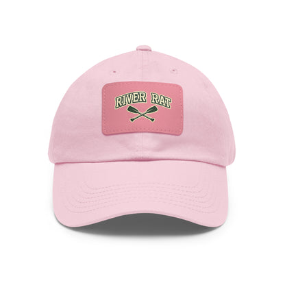 River Rat Leather Patch Hat — Fishing & River Life Cap