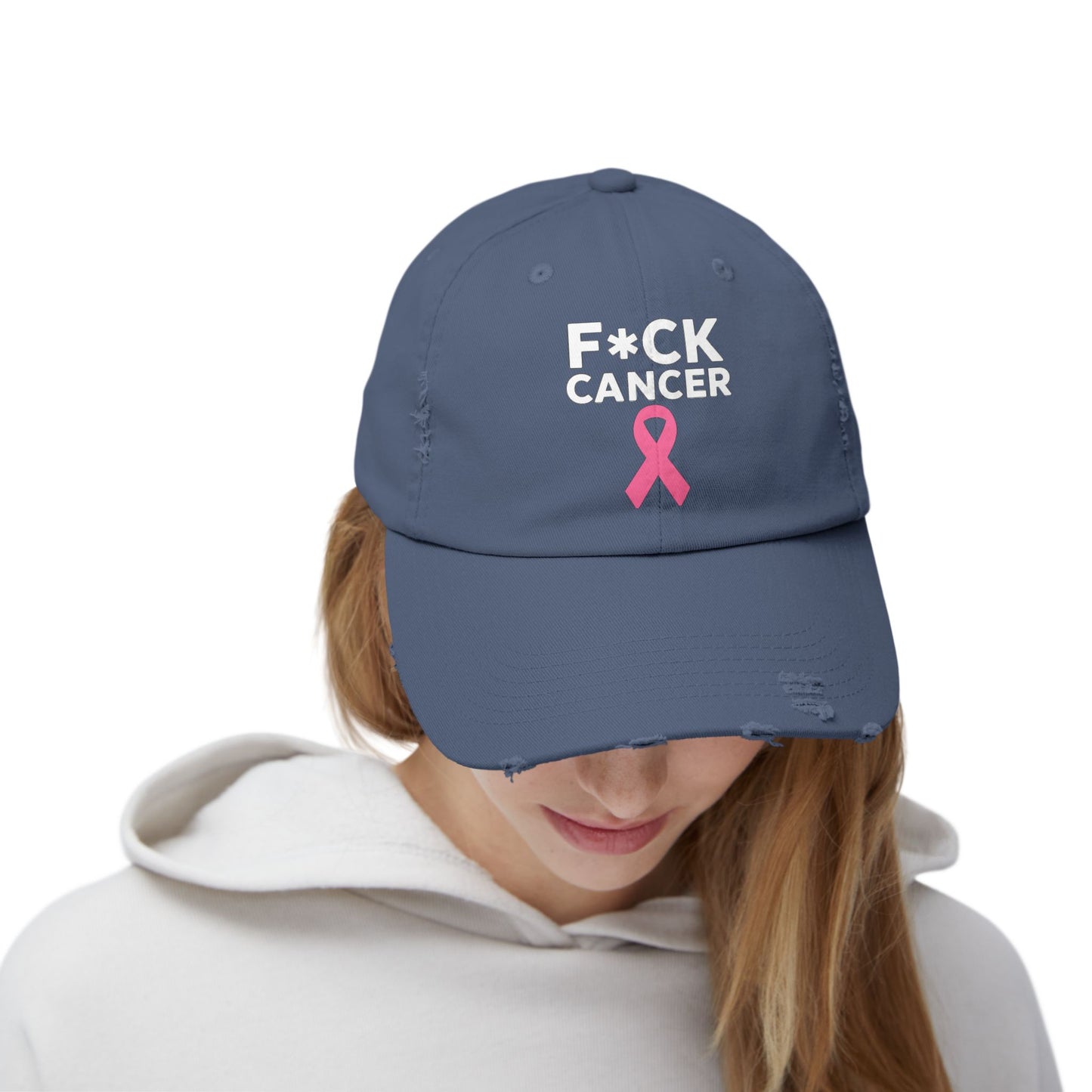 Unisex Distressed “F*ck Cancer” Cap