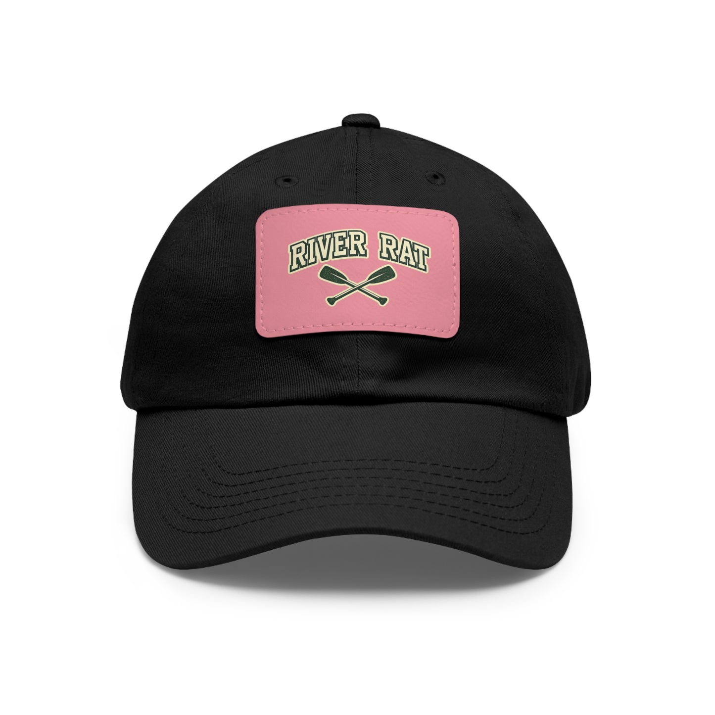 River Rat Leather Patch Hat — Fishing & River Life Cap