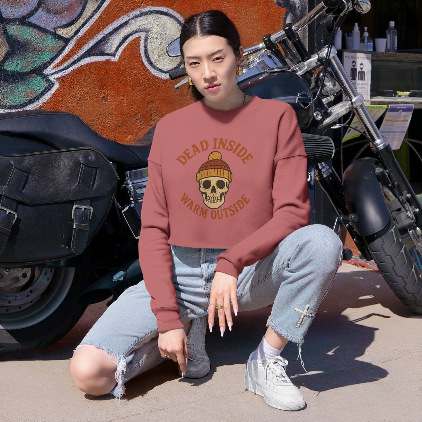 Dead Inside, Warm Outside – Women’s Cropped Sweatshirt
