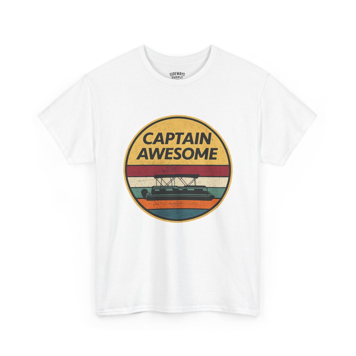 Captain Awesome Boat T-Shirt — Retro Nautical Tee for Boaters & Captain Gifts