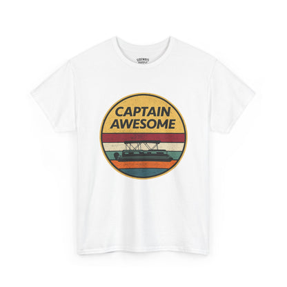 Captain Awesome Boat T-Shirt — Retro Nautical Tee for Boaters & Captain Gifts