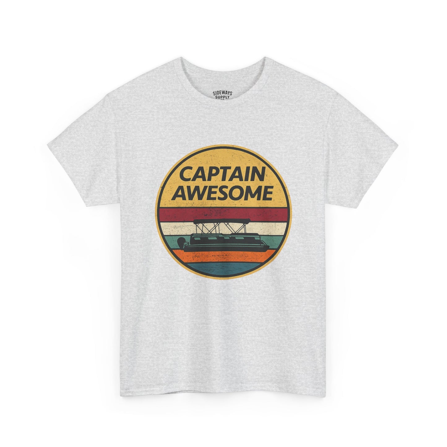 Captain Awesome Boat T-Shirt — Retro Nautical Tee for Boaters & Captain Gifts