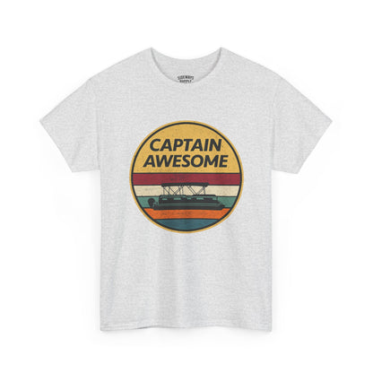 Captain Awesome Boat T-Shirt — Retro Nautical Tee for Boaters & Captain Gifts