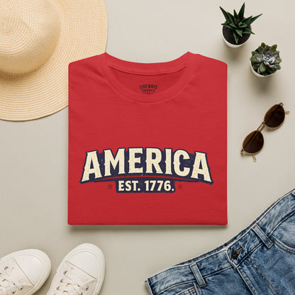 America EST. 1776 T-Shirt — Vintage Patriotic USA Tee