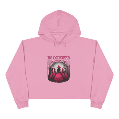 🎀🎃 October Vibes Crop Hoodie – Spooky Season Meets Strong AF 👻💪
