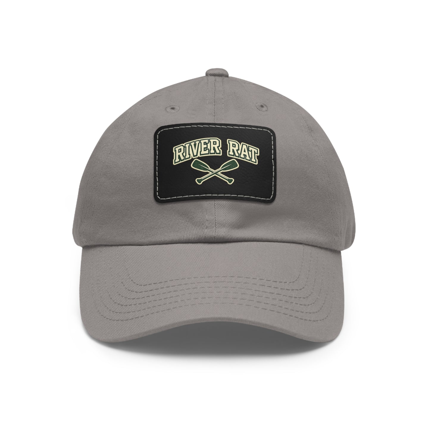 River Rat Leather Patch Hat — Fishing & River Life Cap