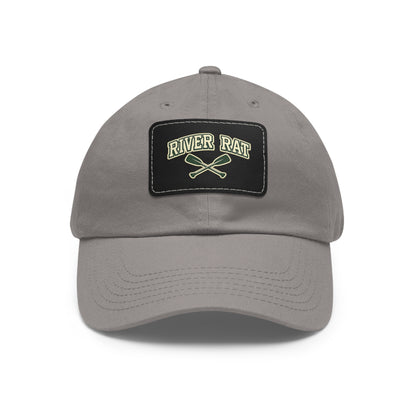 River Rat Leather Patch Hat — Fishing & River Life Cap