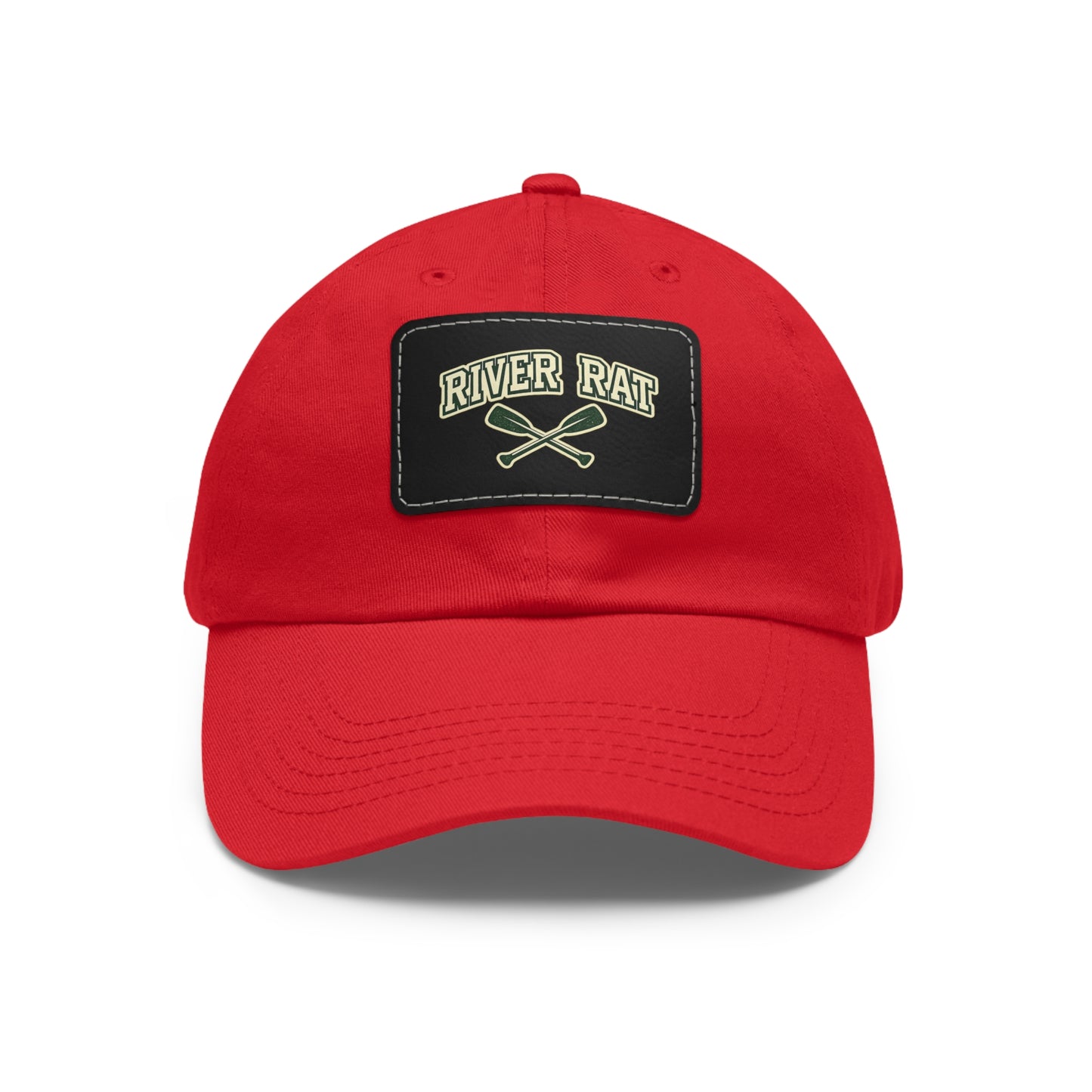 River Rat Leather Patch Hat — Fishing & River Life Cap
