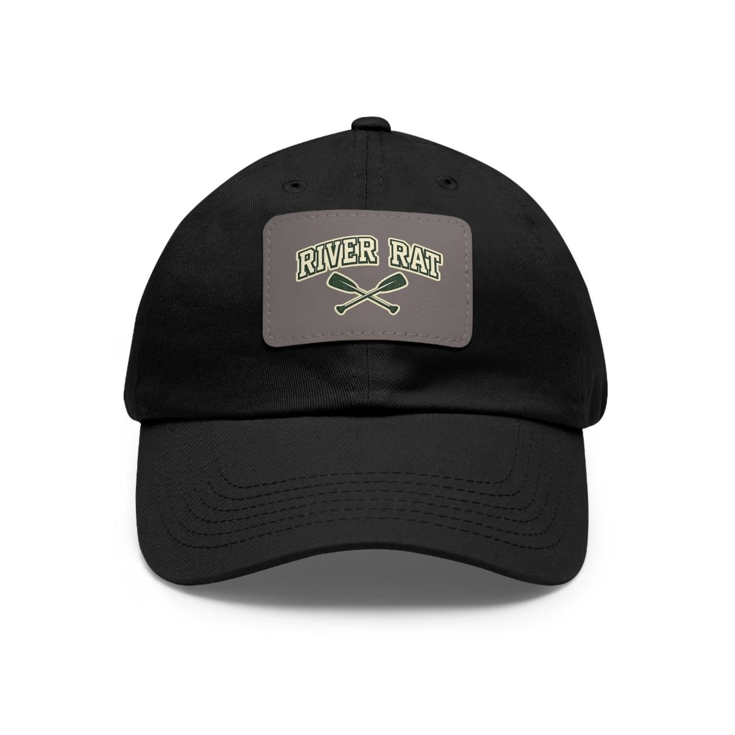 River Rat Leather Patch Hat — Fishing & River Life Cap