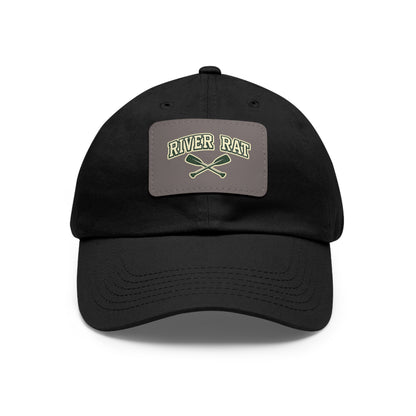 River Rat Leather Patch Hat — Fishing & River Life Cap