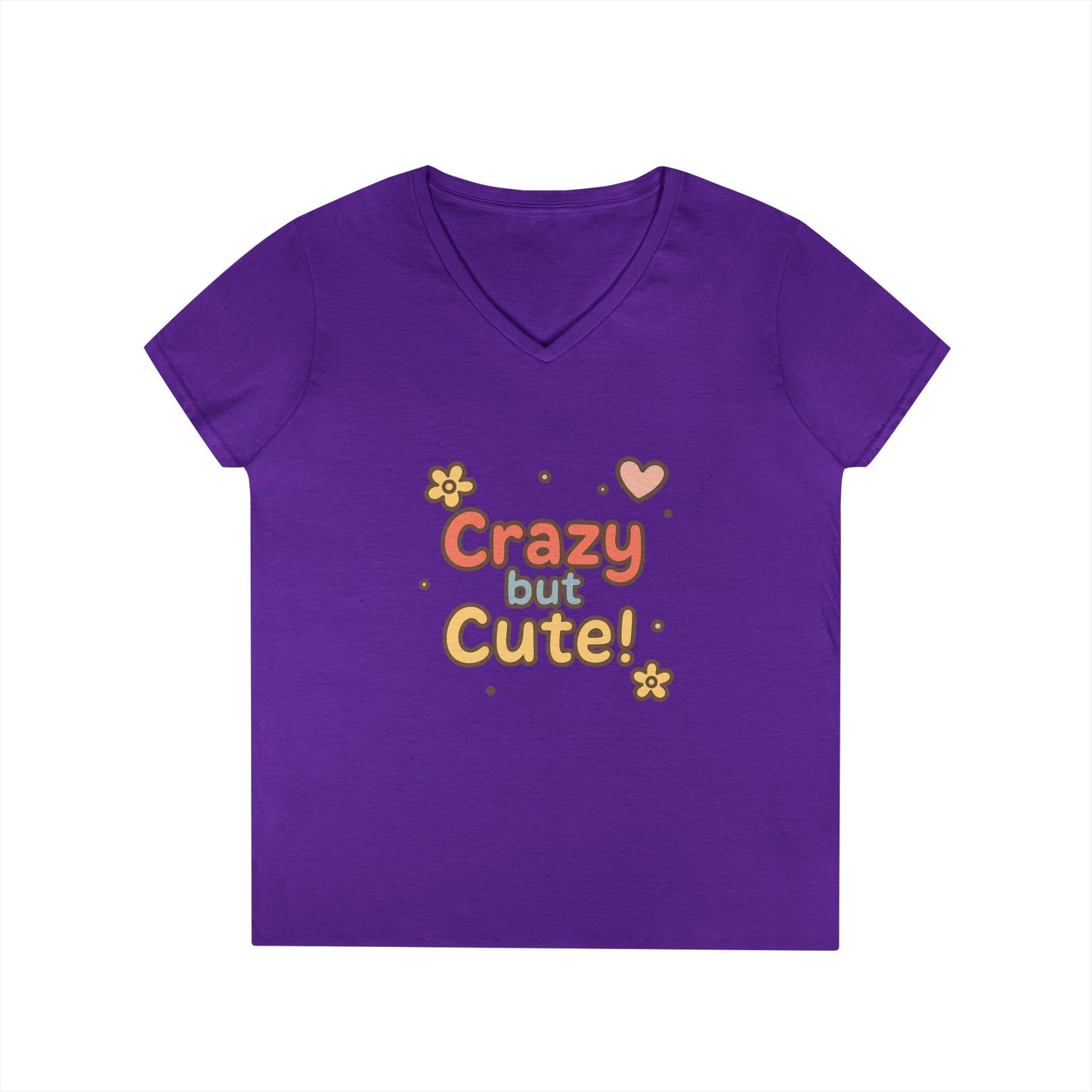 Crazy but Cute!” V-Neck T-shirt