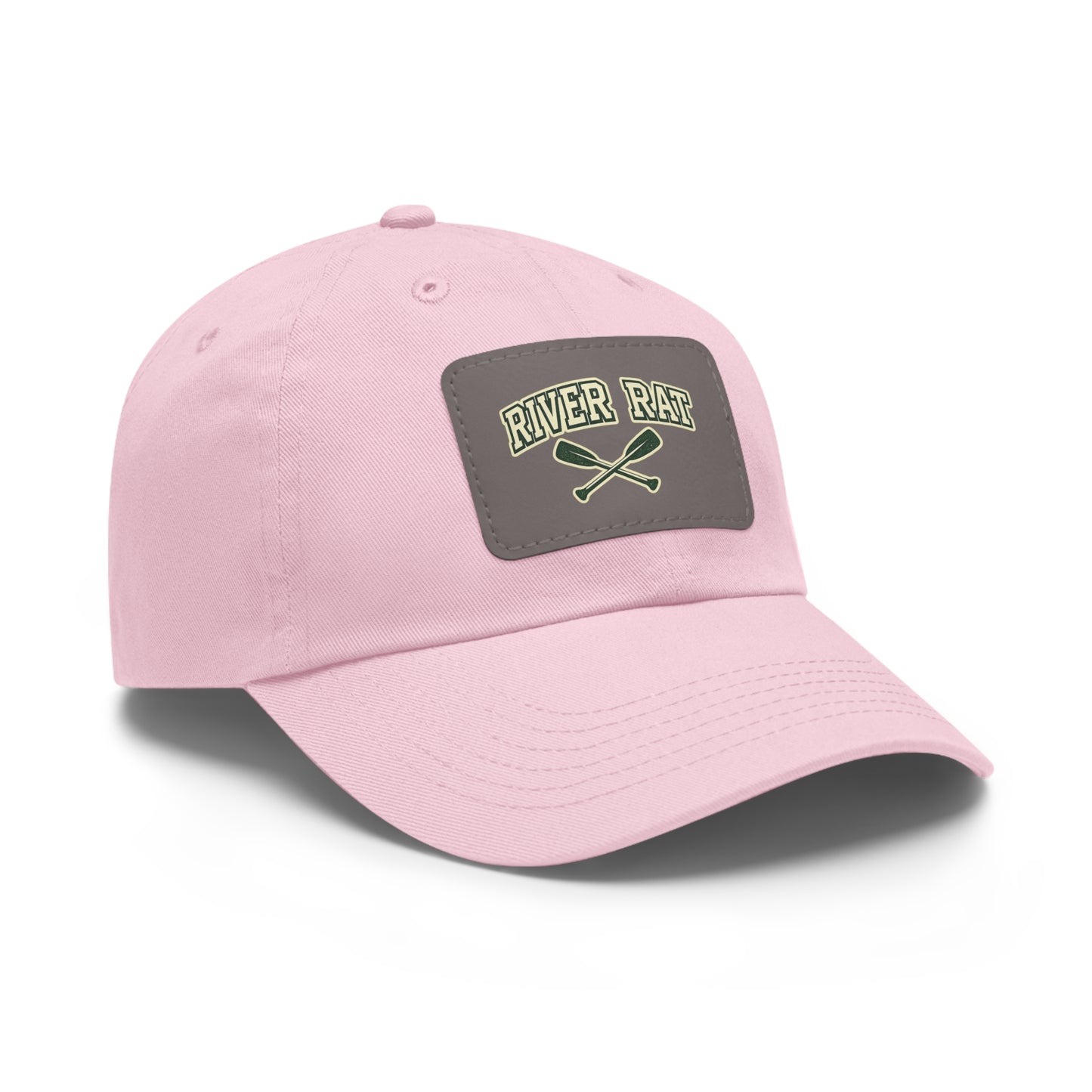 River Rat Leather Patch Hat — Fishing & River Life Cap