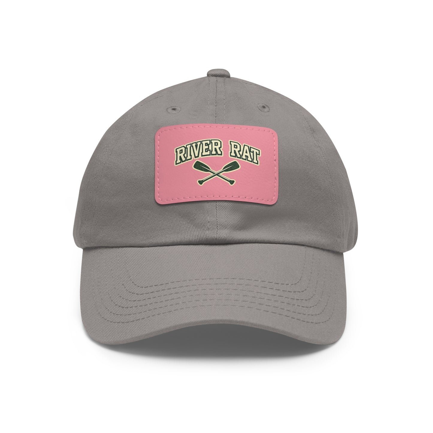 River Rat Leather Patch Hat — Fishing & River Life Cap
