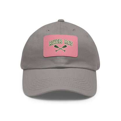 River Rat Leather Patch Hat — Fishing & River Life Cap