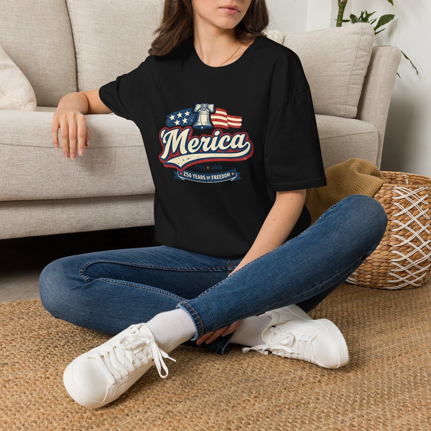 Merica Liberty Flag T-Shirt — Vintage Patriotic Fourth of July Tee