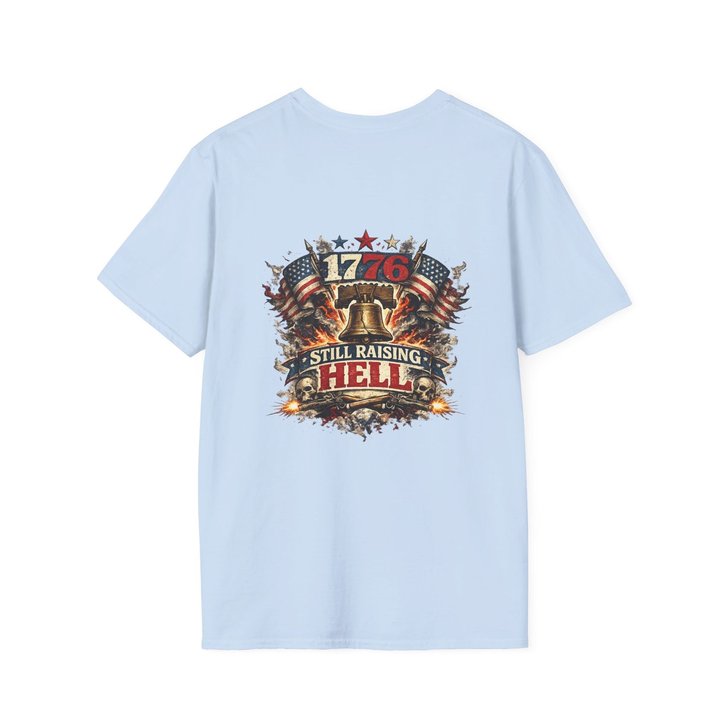 America 1776 T-Shirt — '1776 Still Raising Hell' Patriotic Liberty Bell Tee