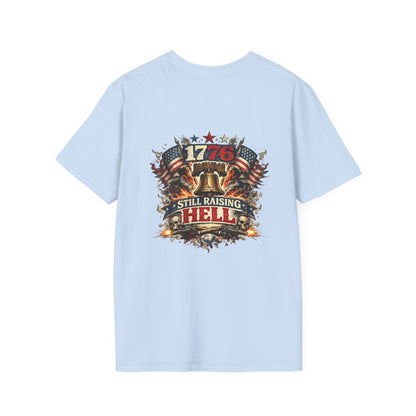 America 1776 T-Shirt — '1776 Still Raising Hell' Patriotic Liberty Bell Tee