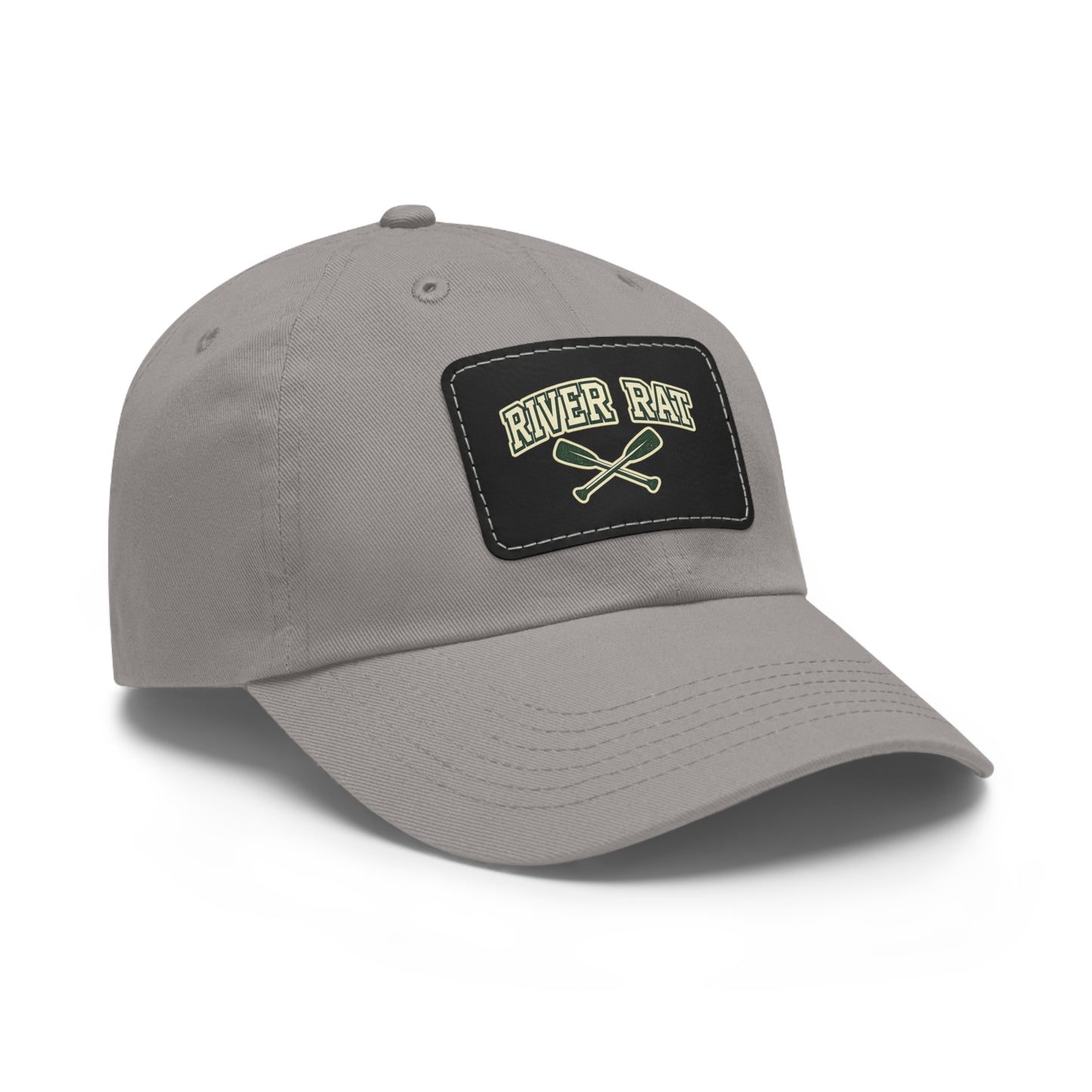 River Rat Leather Patch Hat — Fishing & River Life Cap