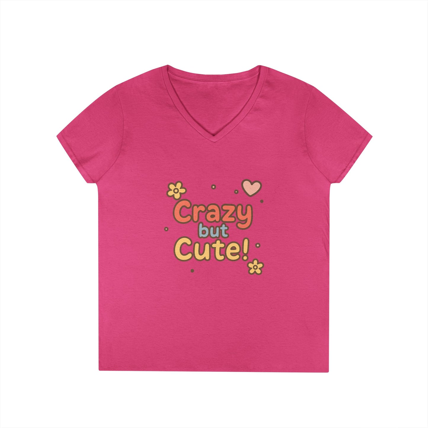 Crazy but Cute!” V-Neck T-shirt