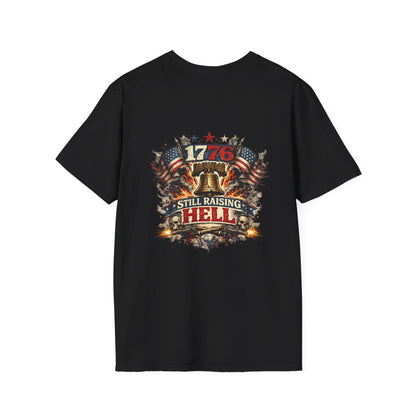 America 1776 T-Shirt — '1776 Still Raising Hell' Patriotic Liberty Bell Tee