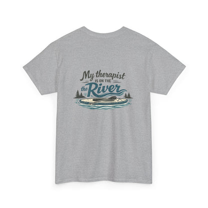 River Therapy T‑Shirt — "My Therapist Is on the River" Outdoor Fishing Tee