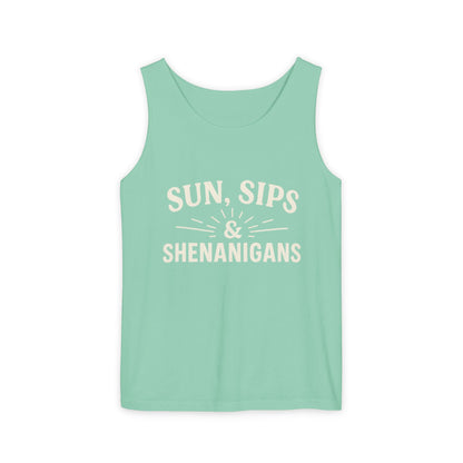 Sun, Sips & Shenanigans Tank Top, Summer Apparel, Casual Wear, Beach Day Outfit