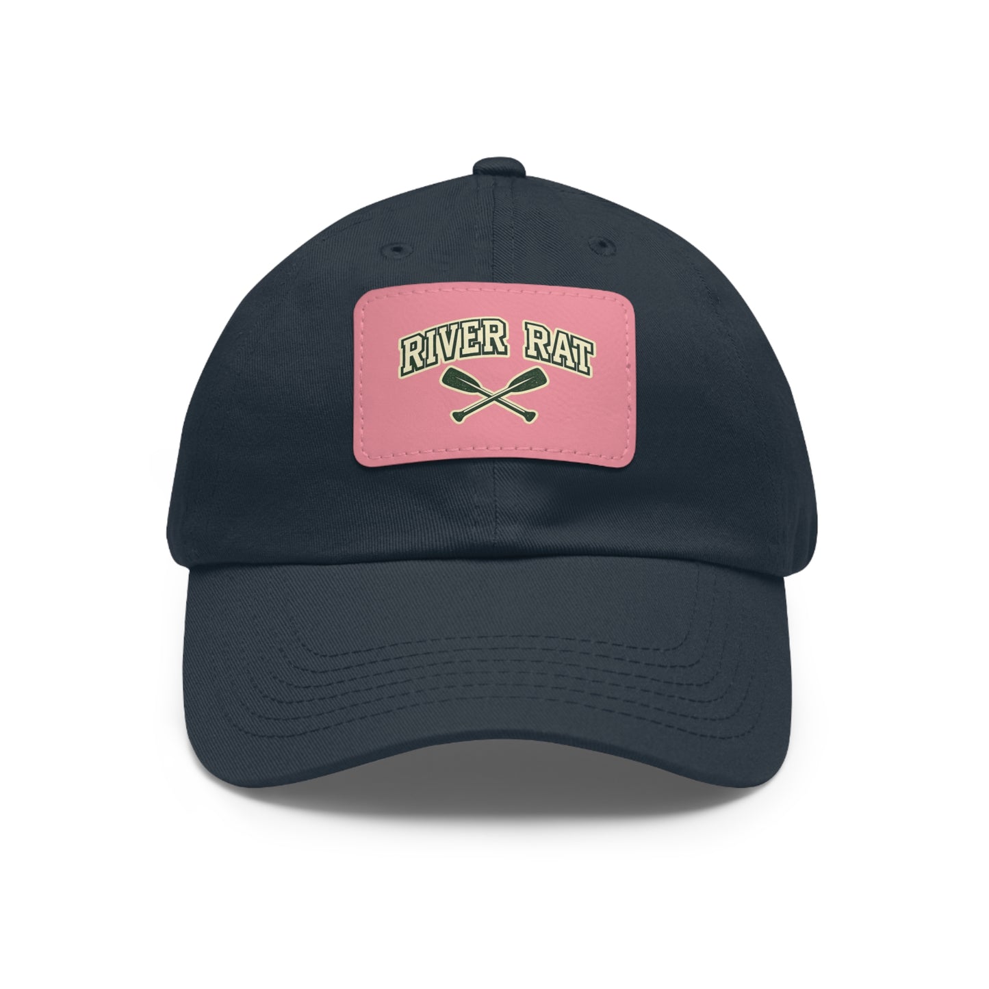River Rat Leather Patch Hat — Fishing & River Life Cap