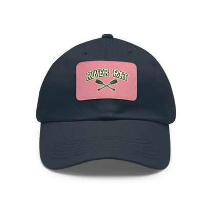 River Rat Leather Patch Hat — Fishing & River Life Cap