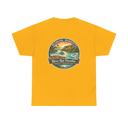 River Rat Paradise T-Shirt — Vintage River Fishing Graphic Tee Design on the back