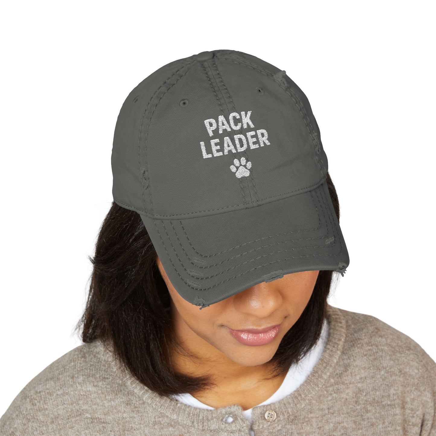 Distressed Pack Leader Hat (Unisex), Casual Embroidered Cap for Dog Lovers, Perfect Gift for Pet Parents