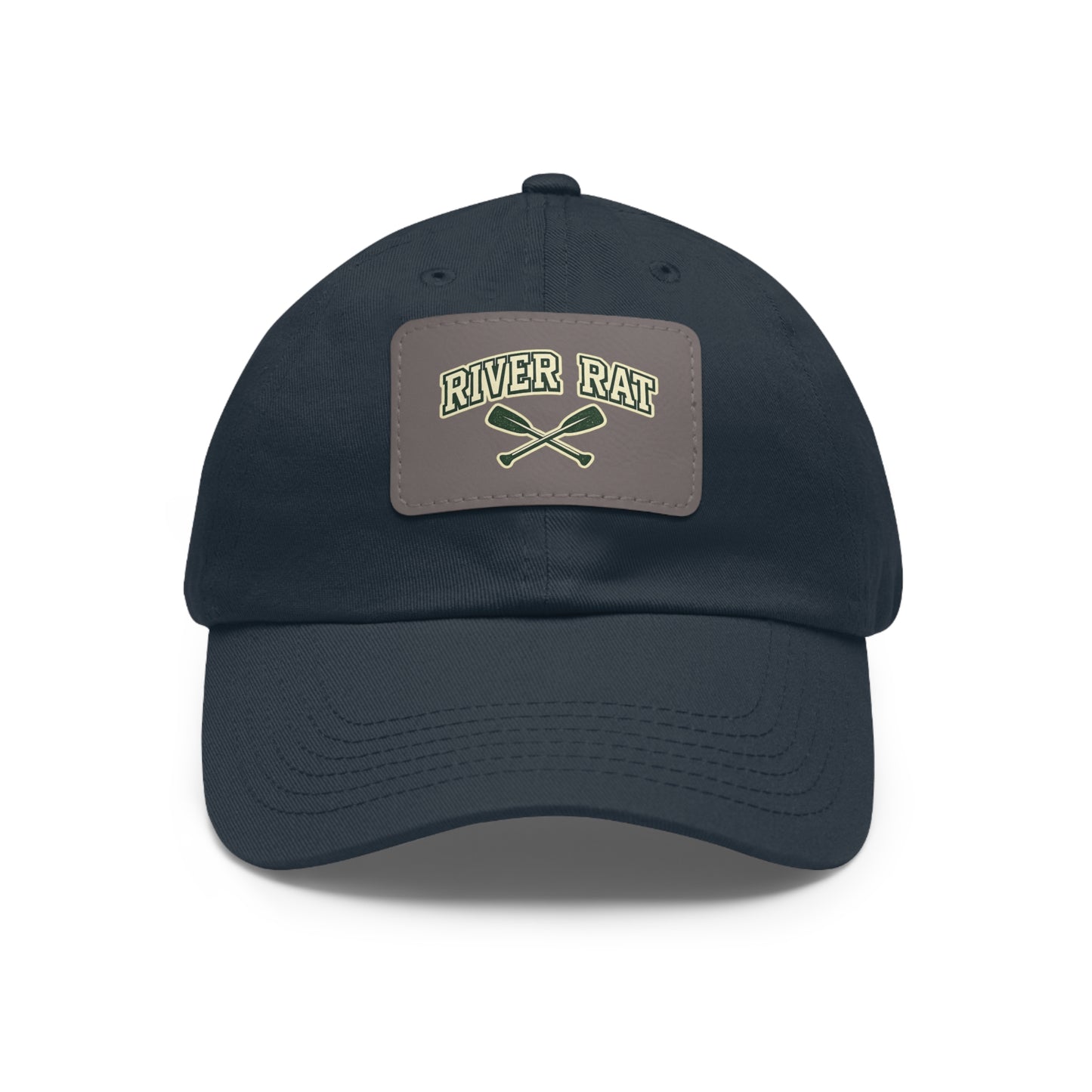 River Rat Leather Patch Hat — Fishing & River Life Cap