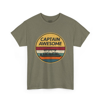 Captain Awesome Boat T-Shirt — Retro Nautical Tee for Boaters & Captain Gifts