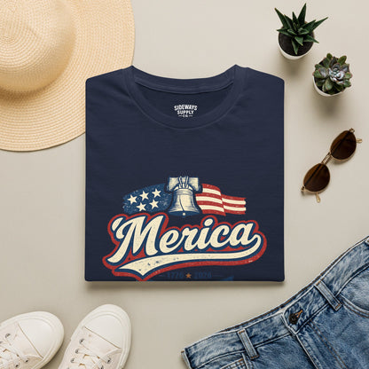 Merica Liberty Flag T-Shirt — Vintage Patriotic Fourth of July Tee