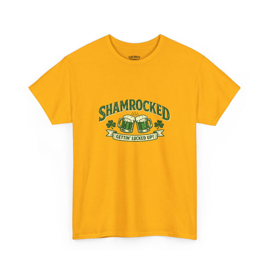 Shamrocked St. Patrick's Day Tee – "Gettin' Lucked Up" Beer Graphic