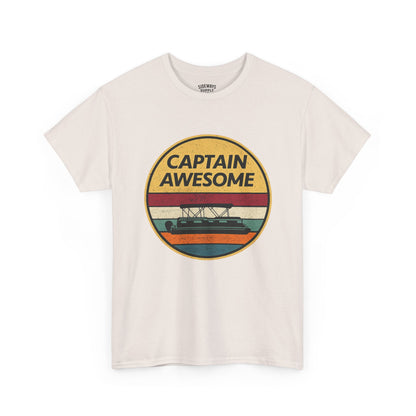 Captain Awesome Boat T-Shirt — Retro Nautical Tee for Boaters & Captain Gifts