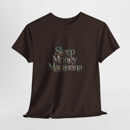 Sleep Money Marijuana Unisex Heavy Cotton Tee, Casual Streetwear, Gift for Stoners, 420 Apparel, Chill Vibes T-Shirt
