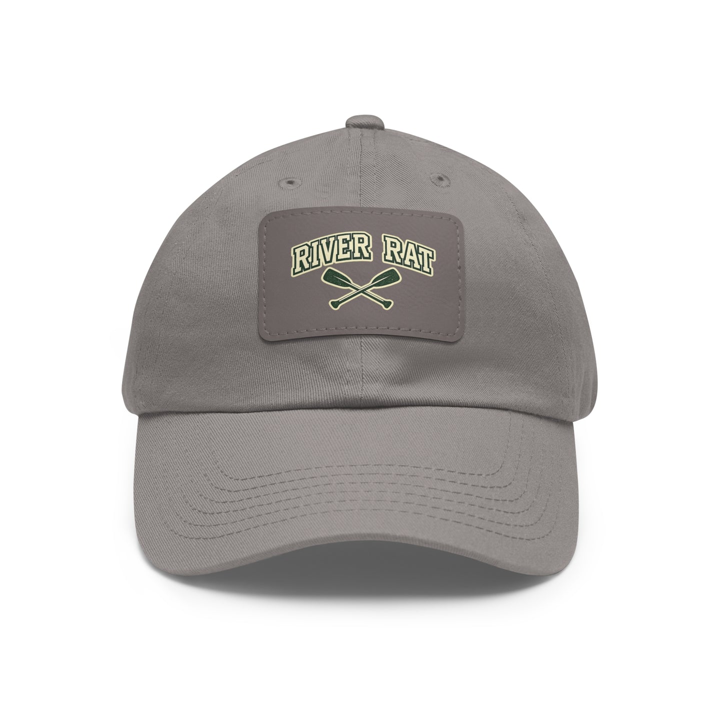 River Rat Leather Patch Hat — Fishing & River Life Cap