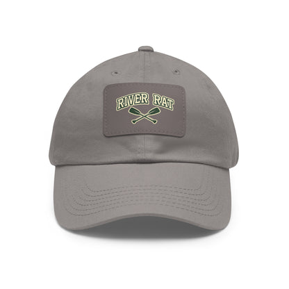 River Rat Leather Patch Hat — Fishing & River Life Cap