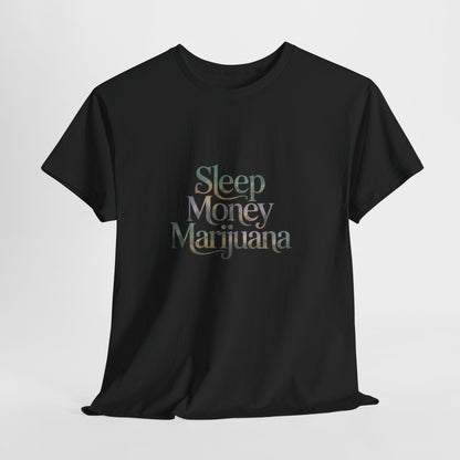 Sleep Money Marijuana Unisex Heavy Cotton Tee, Casual Streetwear, Gift for Stoners, 420 Apparel, Chill Vibes T-Shirt
