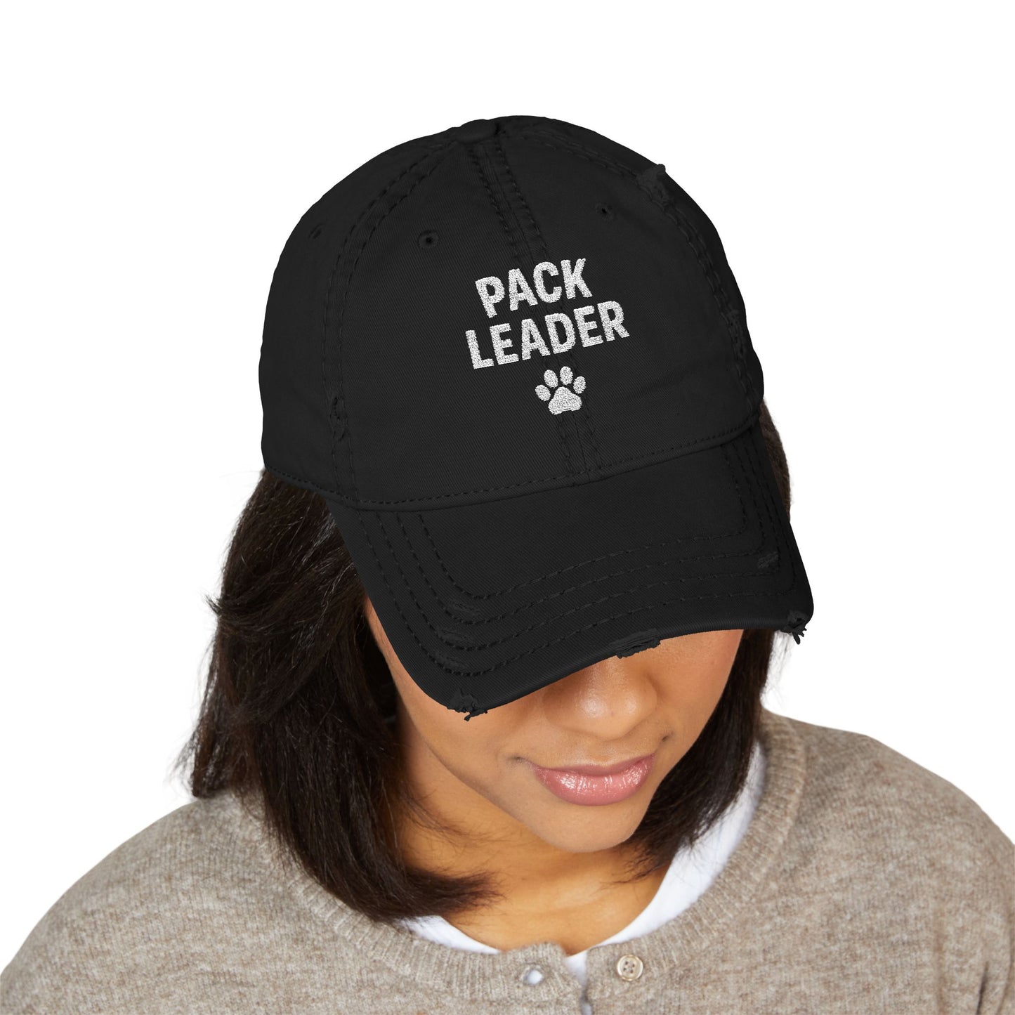 Distressed Pack Leader Hat (Unisex), Casual Embroidered Cap for Dog Lovers, Perfect Gift for Pet Parents