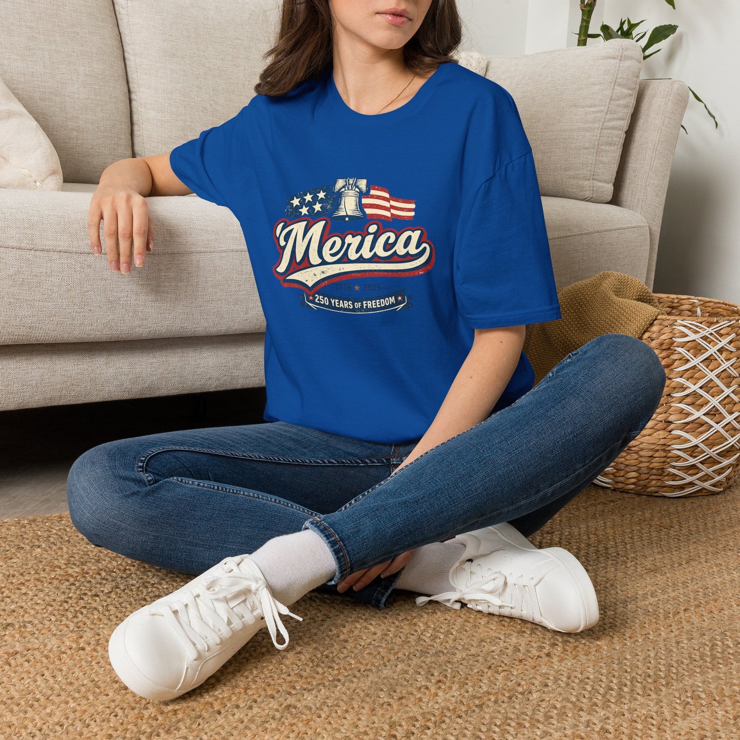 Merica Liberty Flag T-Shirt — Vintage Patriotic Fourth of July Tee
