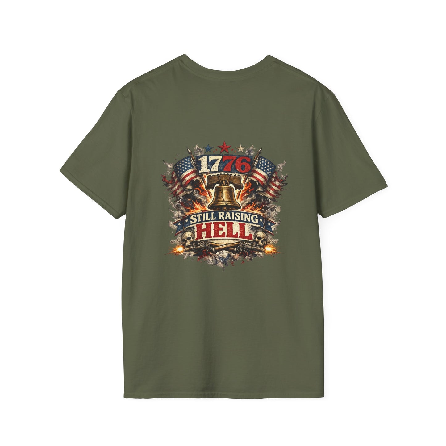 America 1776 T-Shirt — '1776 Still Raising Hell' Patriotic Liberty Bell Tee