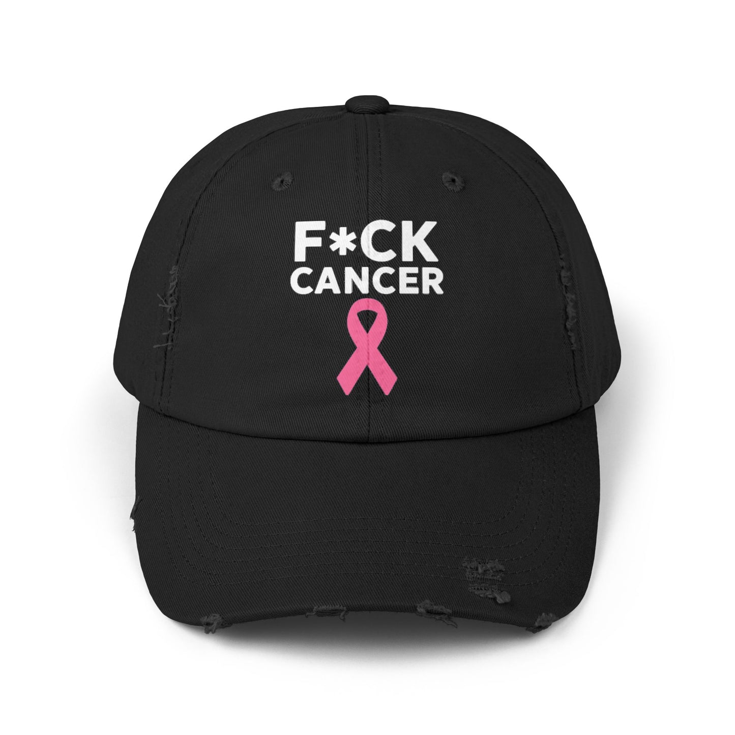 Unisex Distressed “F*ck Cancer” Cap